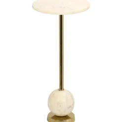 Salo sidobord Mässing/Marmor Ø25 cm