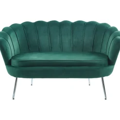 Sammets soffa grön 2-sits - Kingsley + Textilrengöring för möbler