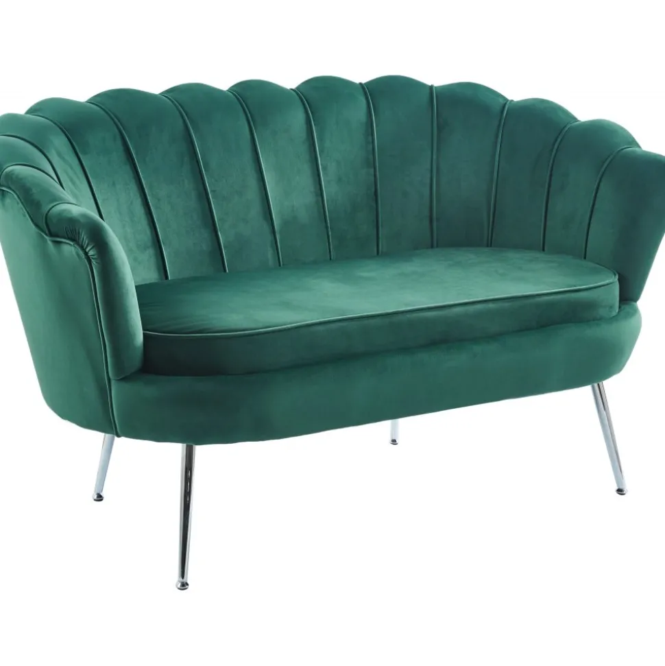 Sammets soffa grön 2-sits - Kingsley