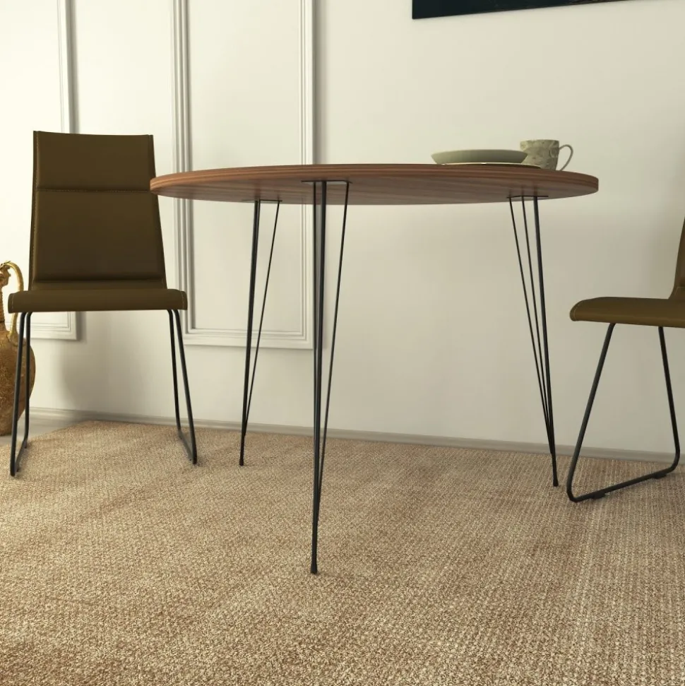 Sandalf matbord 90 cm - Valnöt + Möbeltassar