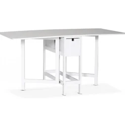 Sandhamn matgrupp; Klaffbord med 4 st Crocket stolar i grått tyg + 4.00 x Stolsdyna