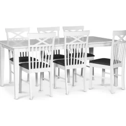 Sandhamn matgrupp; 180x95 cm bord med 6 st Sofiero matstolar + 6.00 x Stolsdyna
