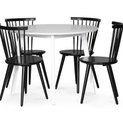 Sandhamn vitt runt matbord Ø100 cm + Möbeltassar