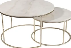 Satsbord mässing/ljus marmor - Monaco + Textilrengöring för möbler