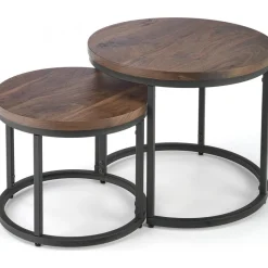 Satsbord valnöt/svart Ø43/53 cm - Tore