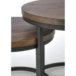 Satsbord valnöt/svart Ø43/53 cm - Tore