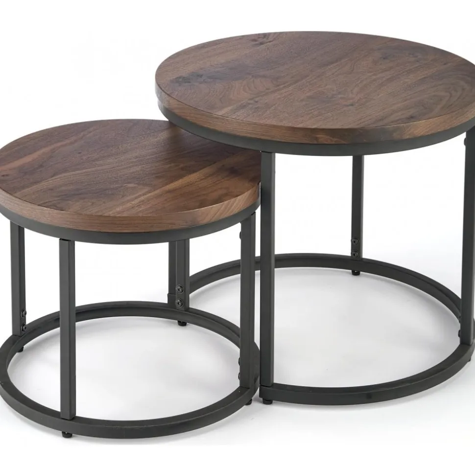 Satsbord valnöt/svart Ø43/53 cm - Tore + Textilrengöring för möbler