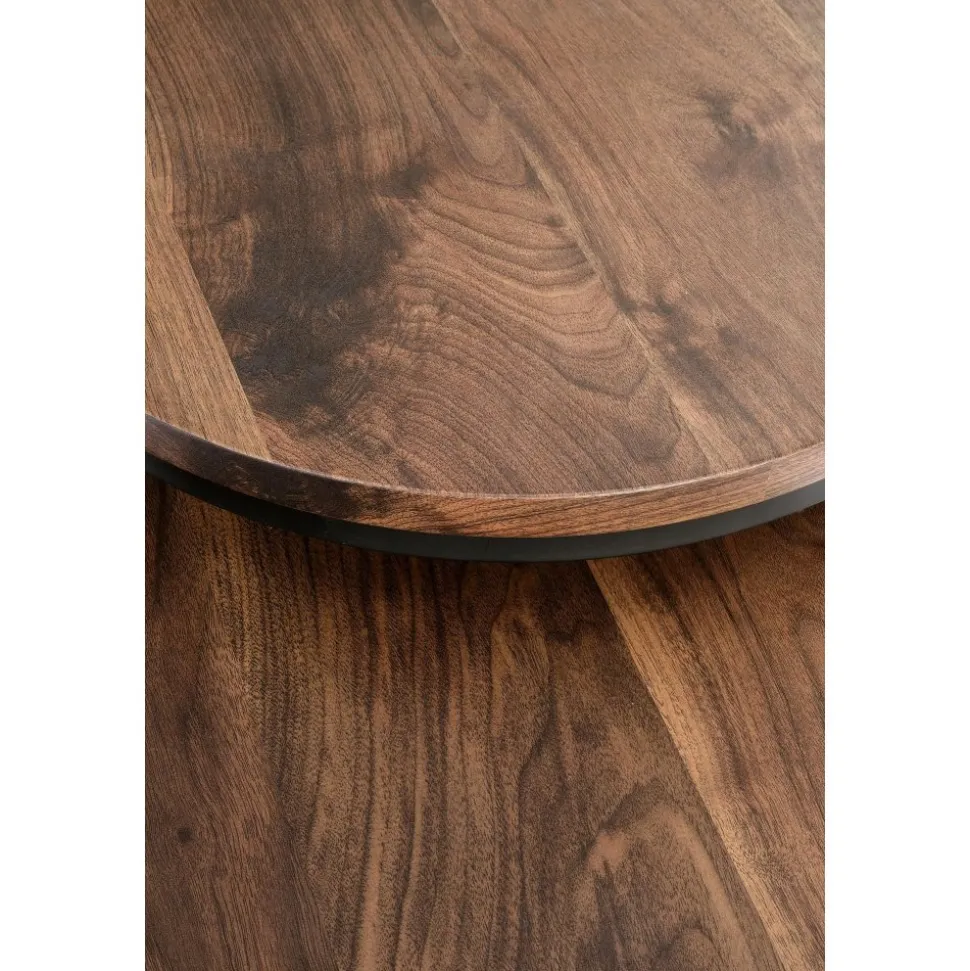 Satsbord valnöt/svart Ø43/53 cm - Tore + Textilrengöring för möbler