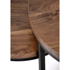 Satsbord valnöt/svart Ø43/53 cm - Tore + Möbeltassar