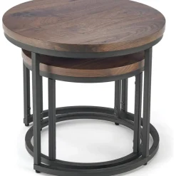 Satsbord valnöt/svart Ø43/53 cm - Tore + Möbeltassar