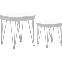 Satsbord 55x55 cm / 45x45 cm - Vit + Fläckborttagare för möbler