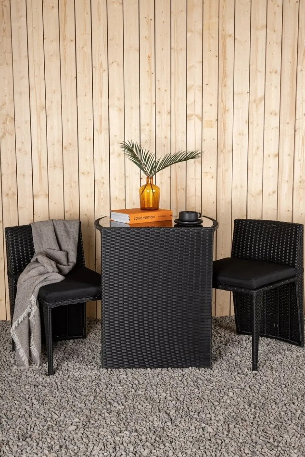 Savanna cafégrupp - Grå + Textilskydd för utemöbler