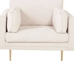 Savanna fåtölj - Ljusgrå manchester/mässing