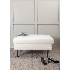 Savanna sittpuff - Vit teddy