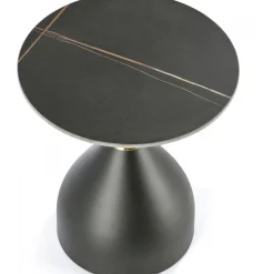 Scalita soffbord Ø50 cm - Svart marmor/svart/guld