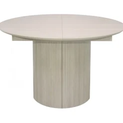 Scarlett matbord ø120 cm - Vitpigmenterad ek + Möbeltassar