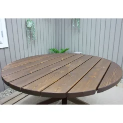 Scottsdale matbord Ø112 cm - Brun + Rengöringsmedel för utemöbler