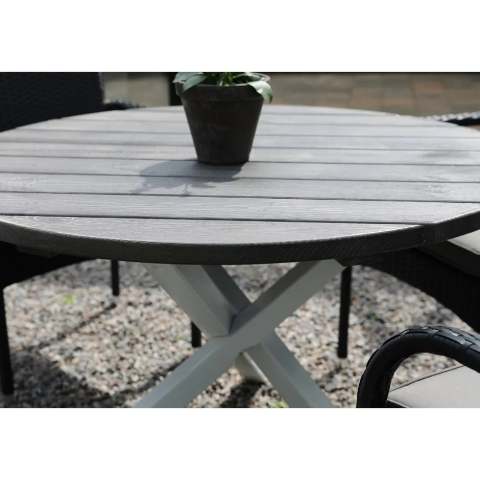 Scottsdale matbord Ø112 cm - Shabby Chic Grå/Vit