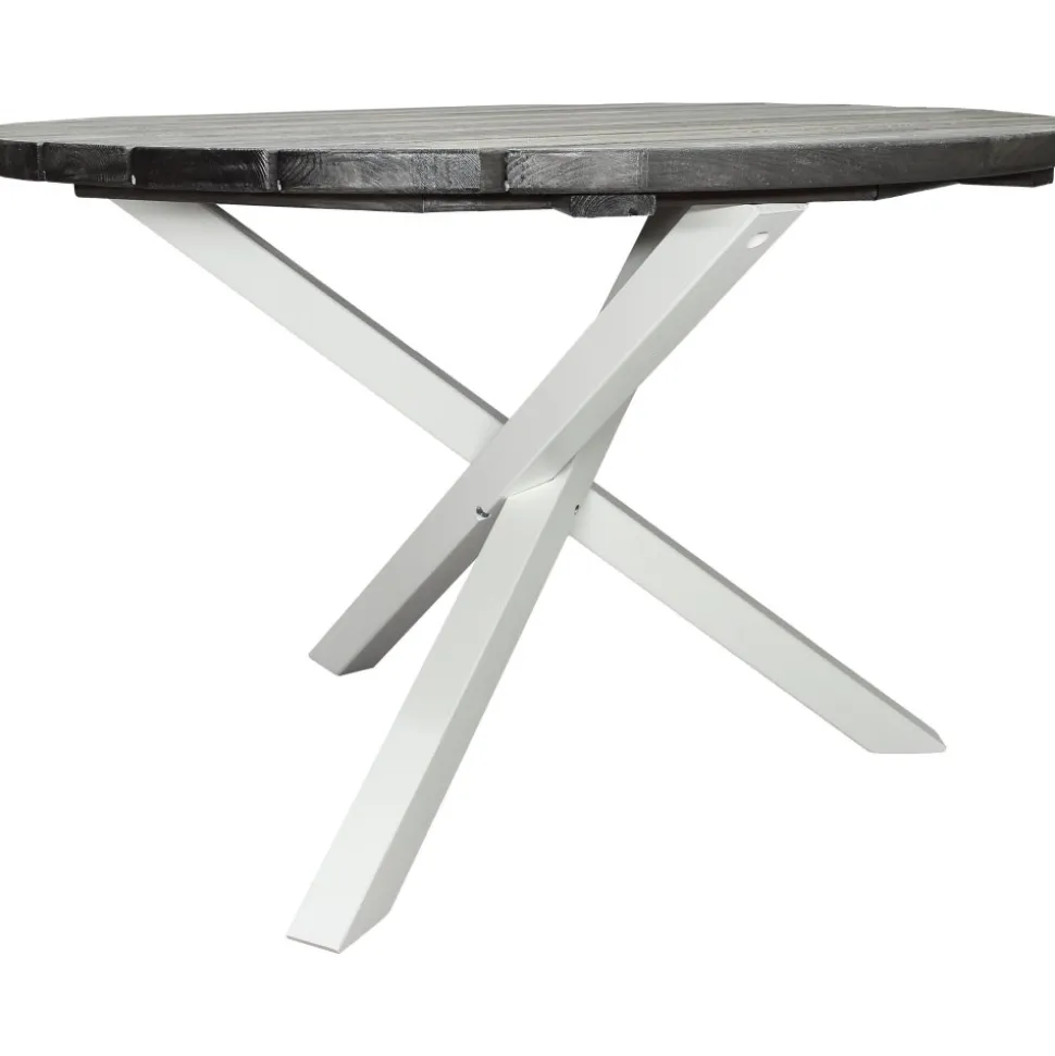 Scottsdale matbord Ø112 cm - Shabby Chic Grå/Vit + Textilskydd för utemöbler