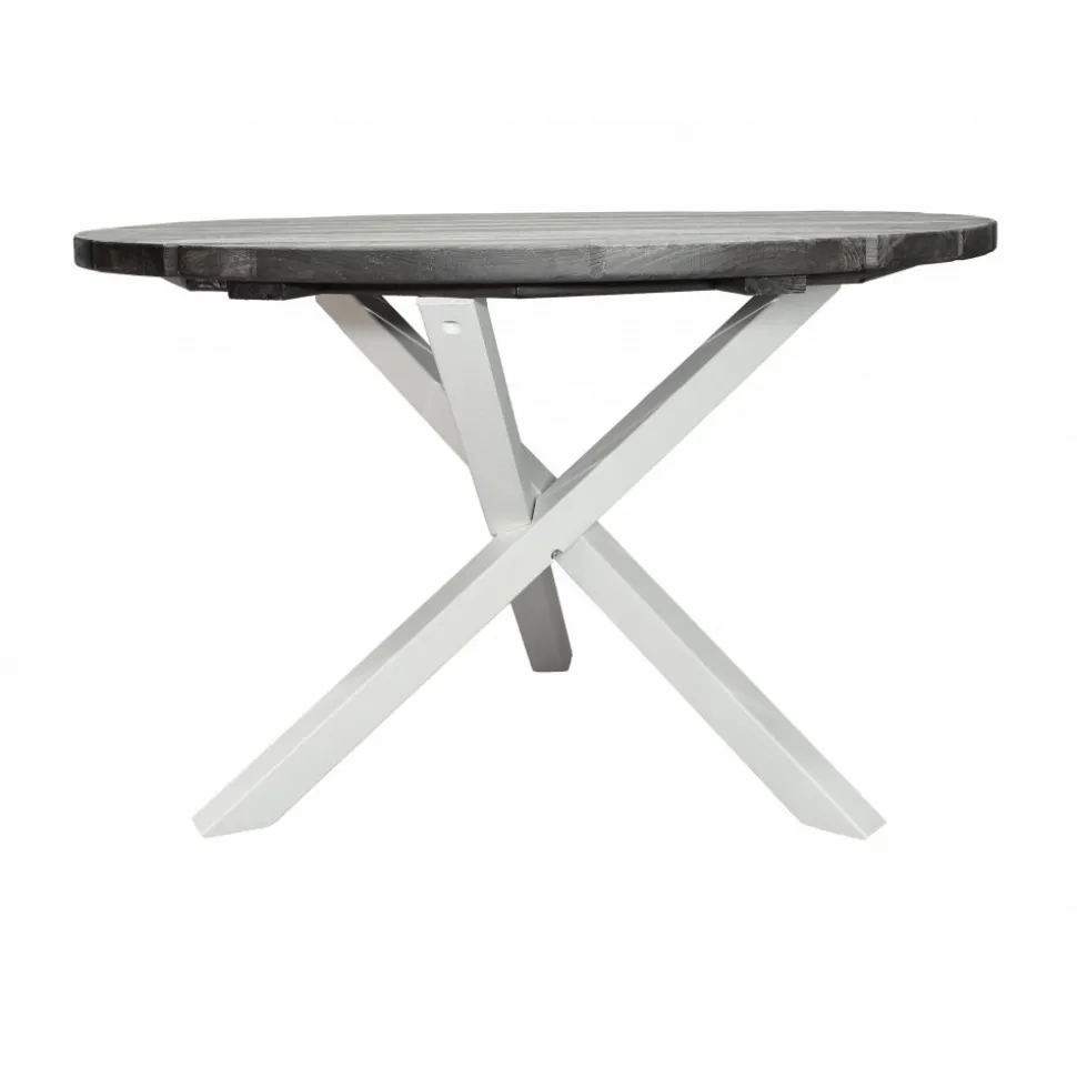 Scottsdale matbord Ø112 cm - Shabby Chic Grå/Vit + Textilskydd för utemöbler