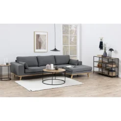 Seaford sidobord Ø40 cm - Ek/svart