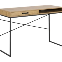 Seaford skrivbord 110 cm - Ek/svart + Textilrengöring för möbler