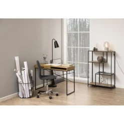 Seaford skrivbord 110 cm - Ek/svart + Textilrengöring för möbler