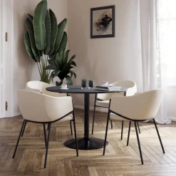 Seat matbord högtryckslaminat ø110 cm - Svart + Möbeltassar