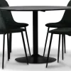 Seat matgrupp, matbord med 4 st Carisma sammetsstolar - Svart/Mörkgrön + 4.00 x Stolsdyna
