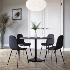 Seat matgrupp, matbord med 4 st Carisma matstolar - Svart