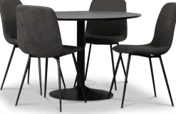 Seat matgrupp, matbord med 4 st Smokey matstolar - Svart/Vintage + 3.00 x Möbeltassar