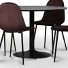 Seat matgrupp, matbord med 4 st Carisma sammetsstolar - Svart/Bordeaux + 4.00 x Stolsdyna