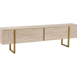 Serenity TV-bänk - Travertin/guld