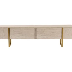 Serenity TV-bänk - Travertin/guld