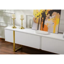 Serenity TV-bänk - Vit/guld