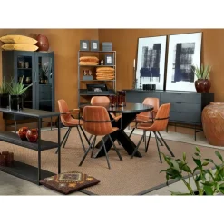 Seven runt matbord 120 cm - Svart Askfaner