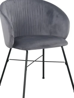 Sevilla karmstol grå sammet