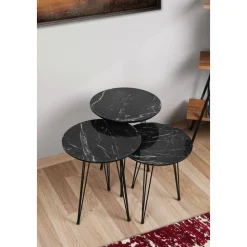 Sia satsbord Ø38 cm - Grå/svart