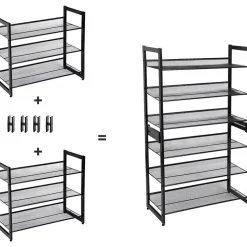Sibel skohylla svart 74 x 62,5 cm