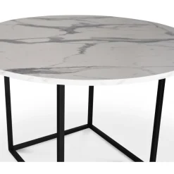 Sintorp runt matbord Ø115 cm - Vit marmor (Exklusivt laminat)