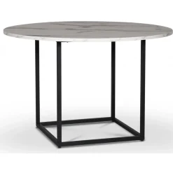 Sintorp runt matbord Ø115 cm - Vit marmor (Exklusivt laminat) + Möbeltassar