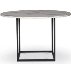 Sintorp runt matbord Ø115 cm - Vit marmor (Exklusivt laminat) + Möbeltassar