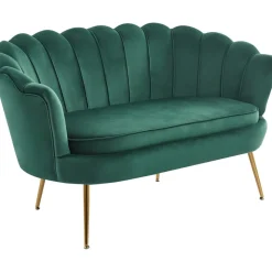 2-sits soffa grön/mässing - Kingsley + Textilrengöring för möbler