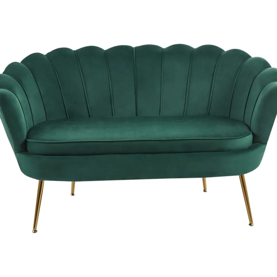 2-sits soffa grön/mässing - Kingsley + Textilrengöring för möbler