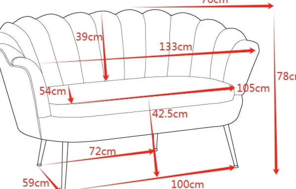 2-sits soffa grön/mässing - Kingsley + Textilrengöring för möbler