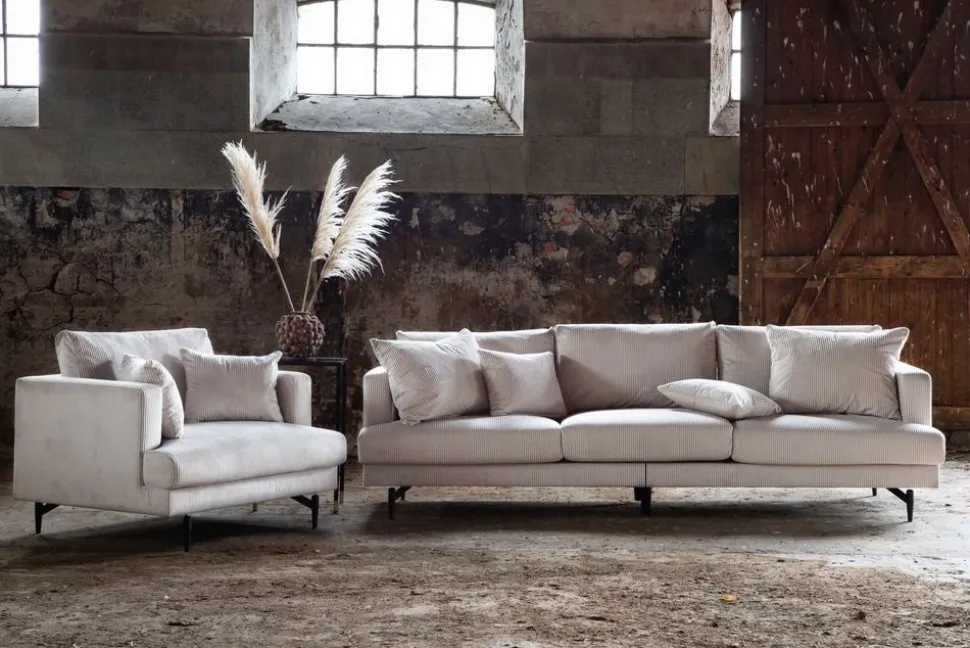 3-sits soffa i beige manchester - Hedlunda + Fläckborttagare för möbler