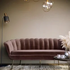 3-sits soffa i brun sammet - Kingsley + Fläckborttagare för möbler