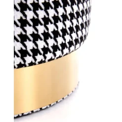 Sittpuff Surya - Svart & vit mönstrad