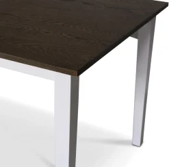 Skagen matgrupp; matbord 140 cm - Vit / brunbetsad ek med 4 st Danderyd No.16 matstolar Svart
