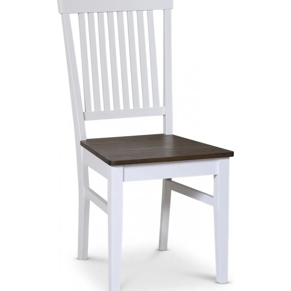 Skagen stol med ribbor - Vit / Brunoljad ek